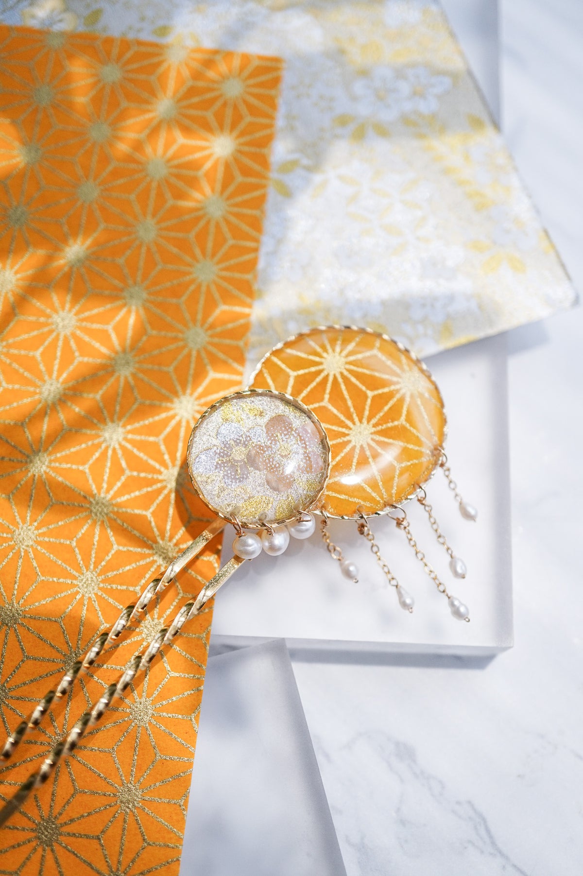 Starry Night Hairpin - Hemp Leaf (Yellow)