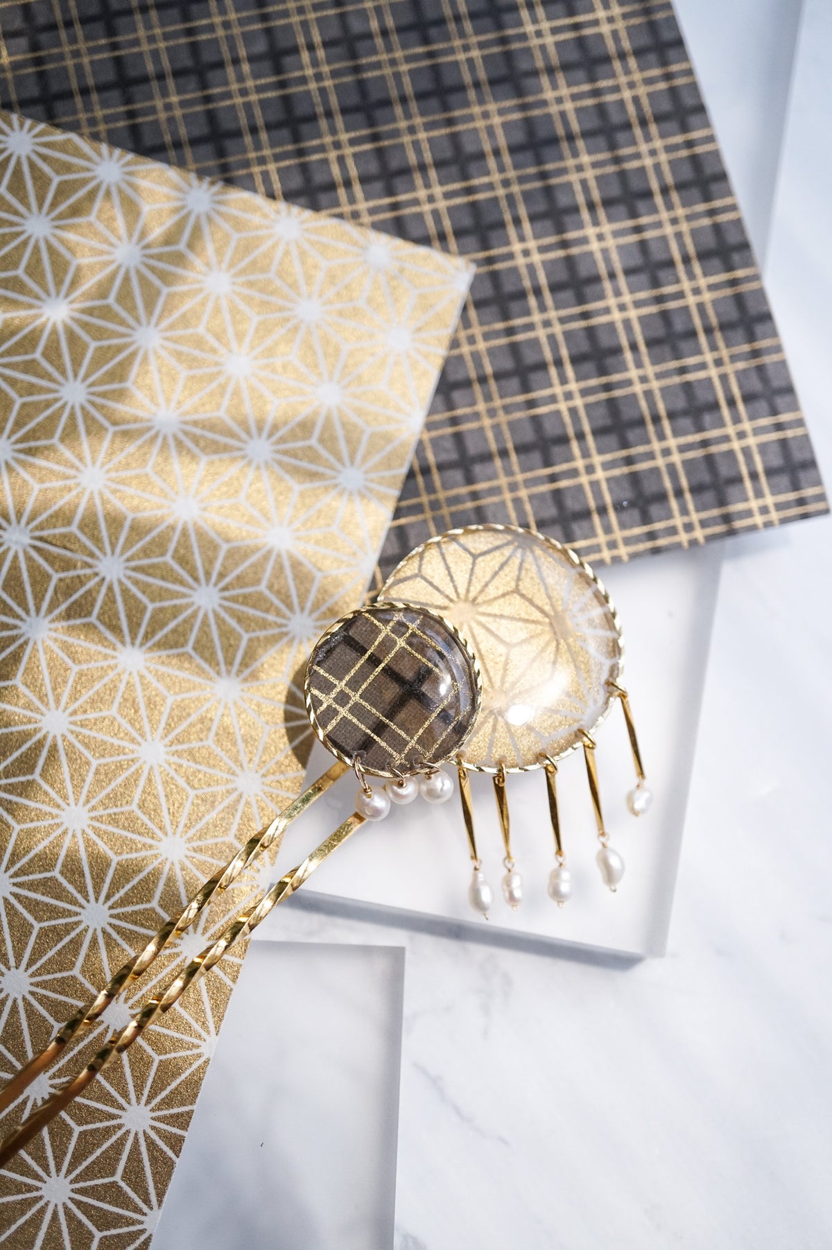 Starry Night Hairpin - Hemp Leaf (Gold)