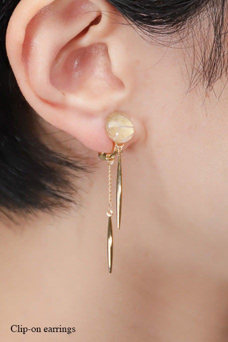 Icicle Earrings - Hemp Leaf (Gold)