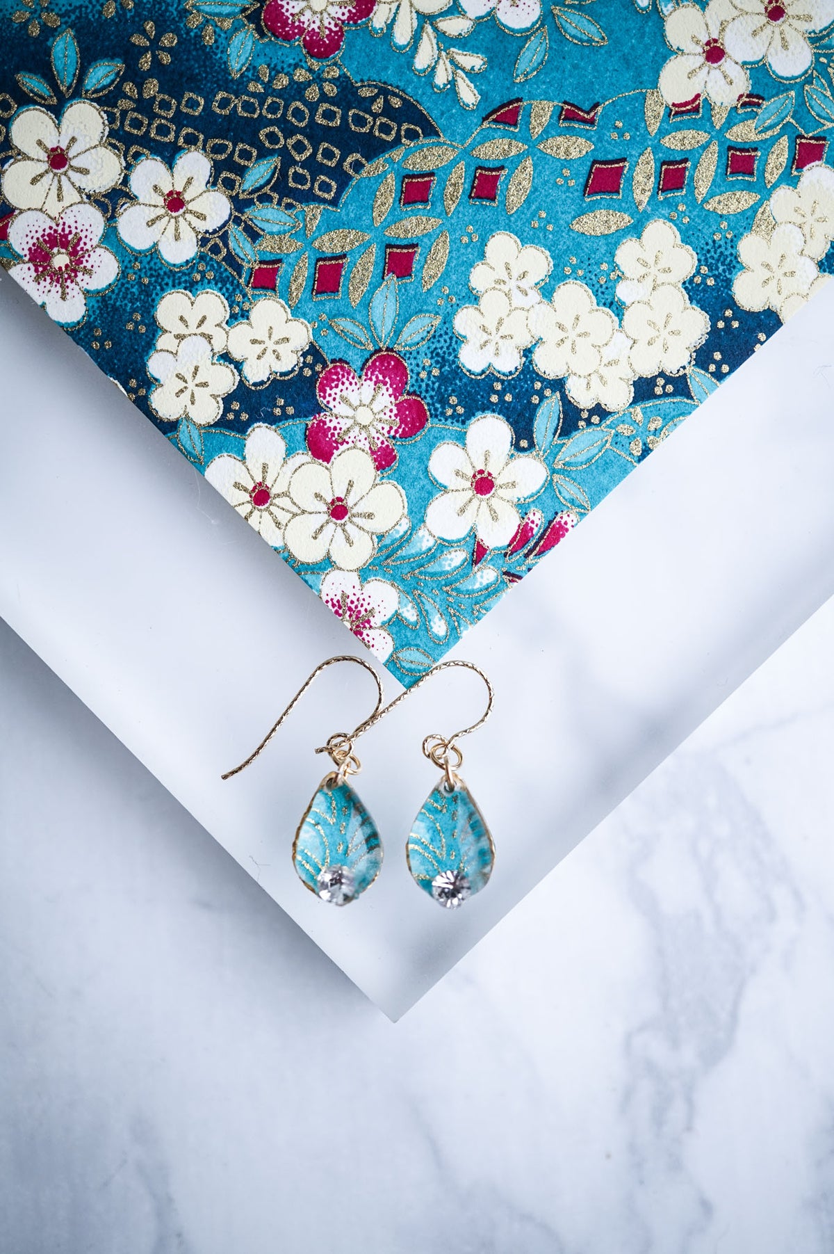 Morning Dew Earrings - Plum Blossom (Turquoise Blue)