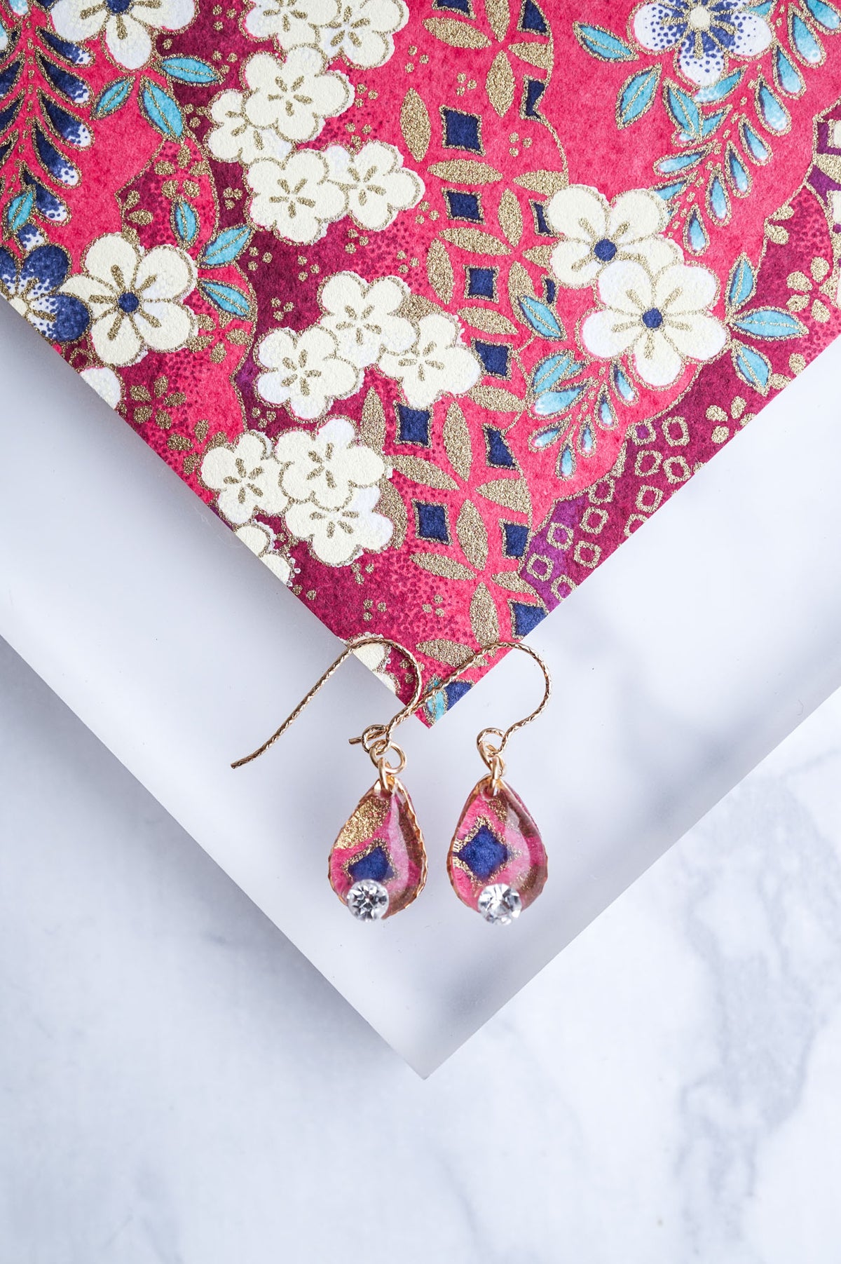 Morning Dew Earrings - Plum Blossom (Magenta)