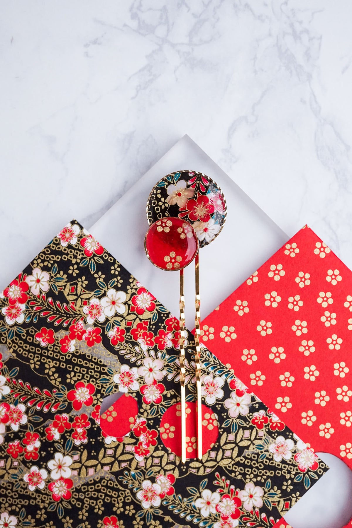 Moonflower Hairpin -Plum Blossom (Black)