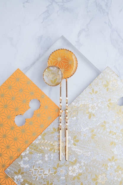 Moonflower Hairpin -Hemp Leaf (Yellow)