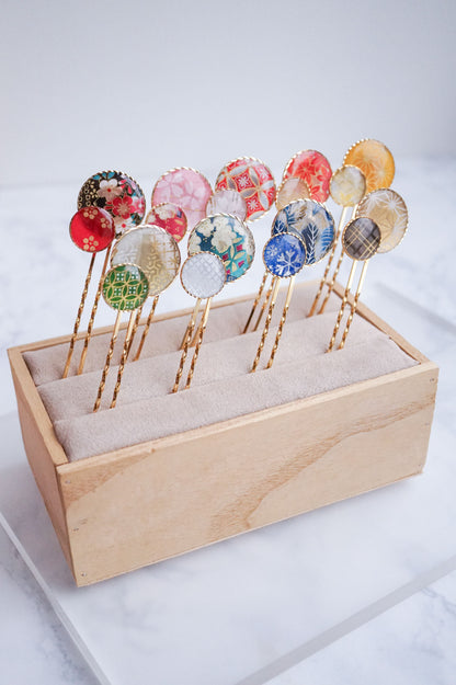 Moonflower Hairpin -Shippo (Green)