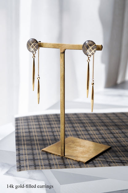 Icicle Earrings - Double Line Grid