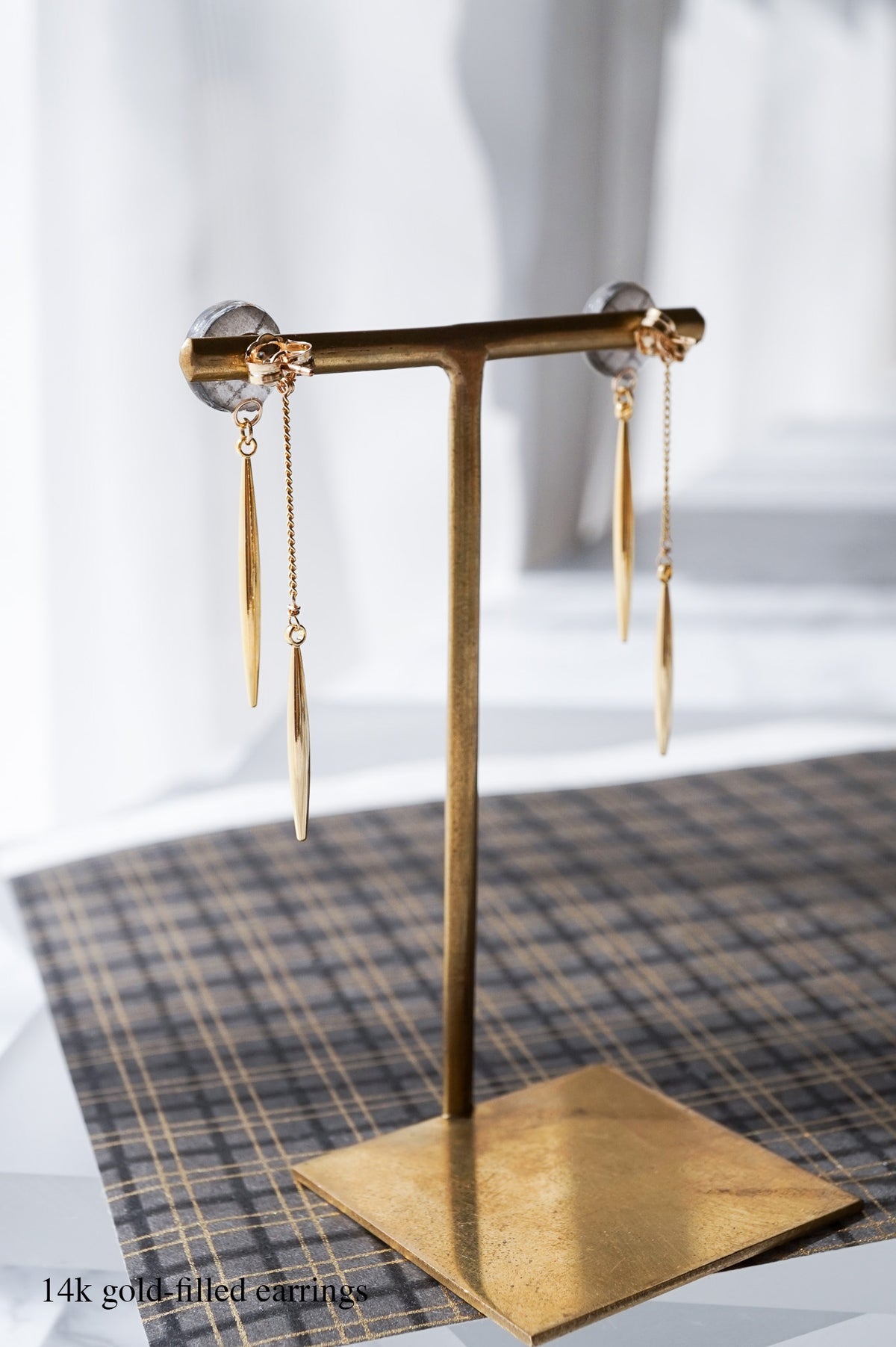 Icicle Earrings - Double Line Grid