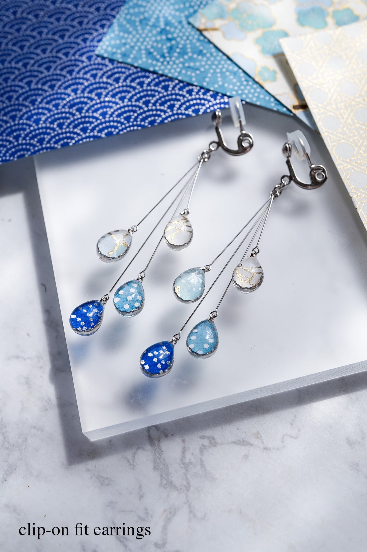 Shigure Earrings #4 - Ultramarine