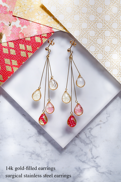 Shigure Earrings #4 - Crimson