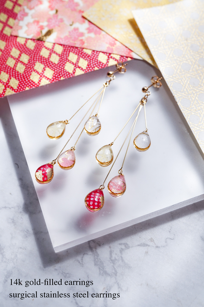 Shigure Earrings #4 - Crimson