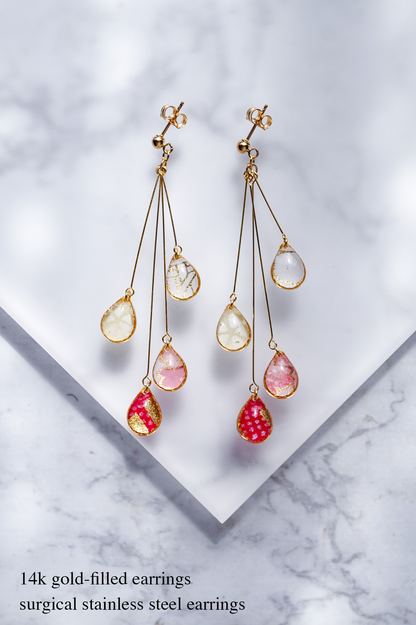 Shigure Earrings #4 - Crimson