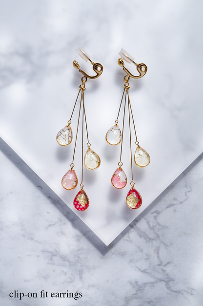 Shigure Earrings #4 - Crimson