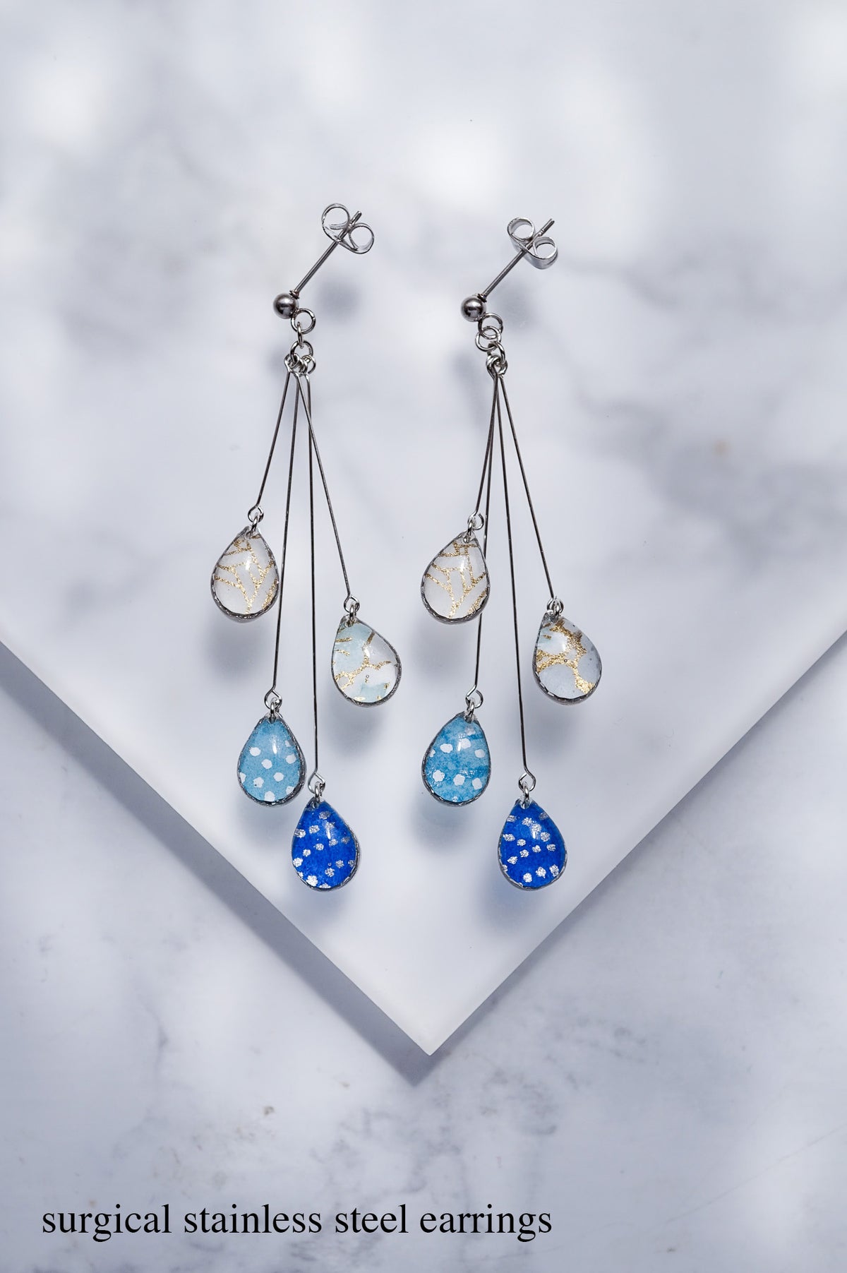 Shigure Earrings #4 - Ultramarine