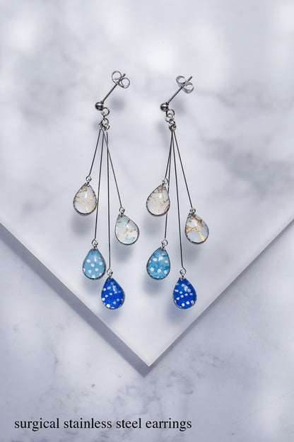 Shigure Earrings #4 - Ultramarine