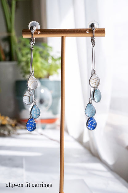 Shigure Earrings #4 - Ultramarine