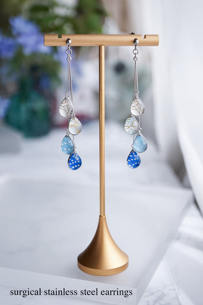 Shigure Earrings #4 - Ultramarine