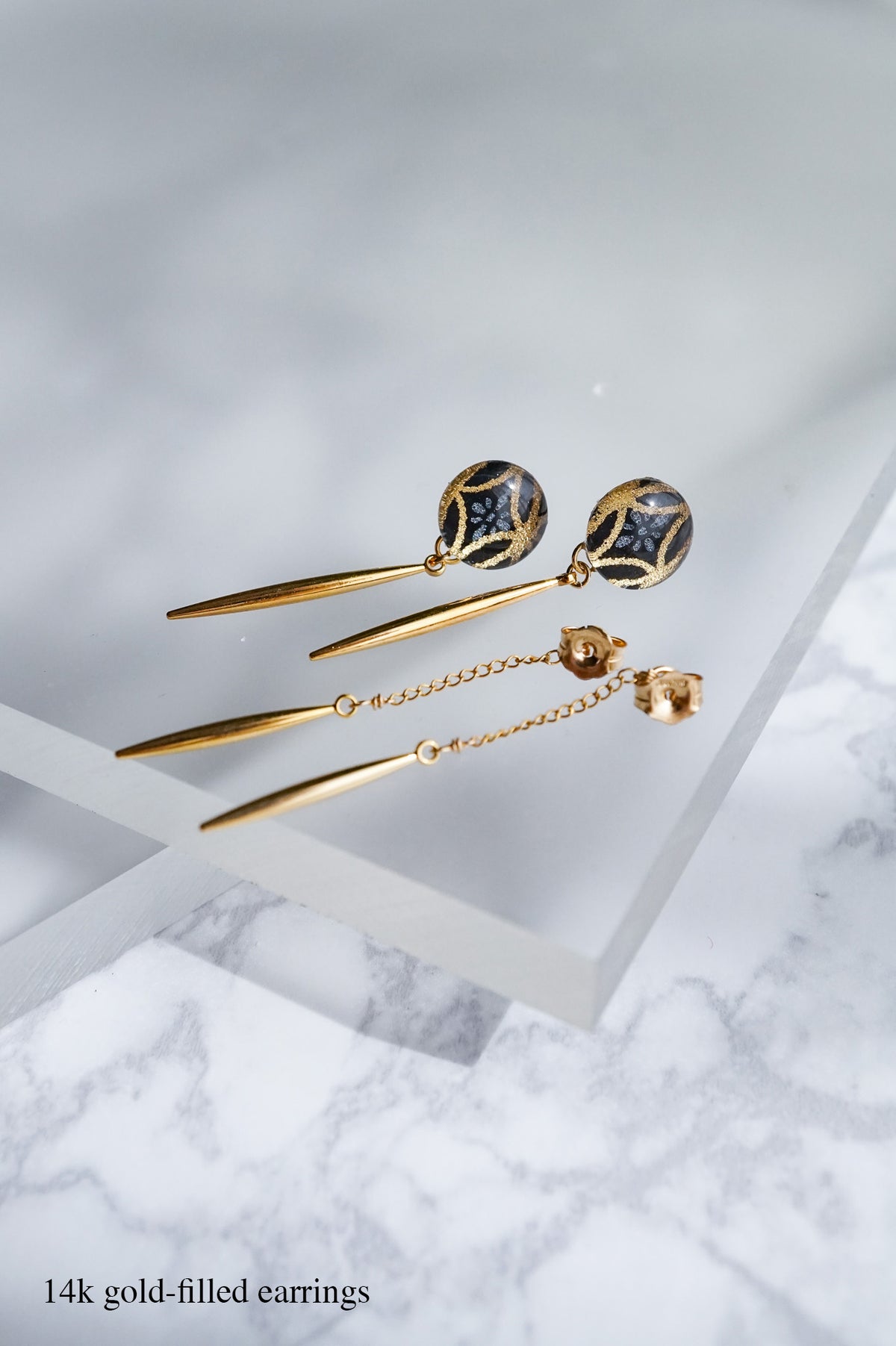 Icicle Earrings - Hana-Shippo (Black)