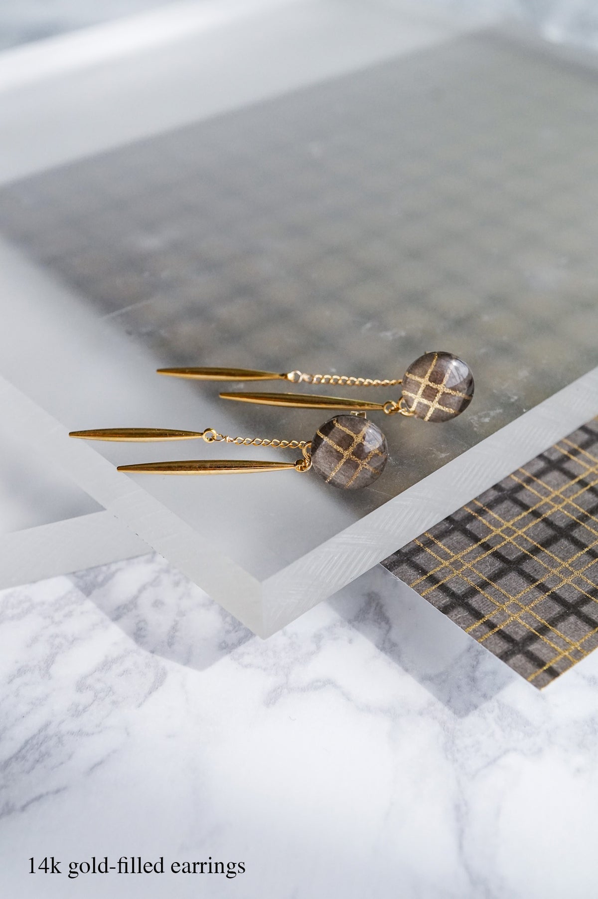 Icicle Earrings - Double Line Grid