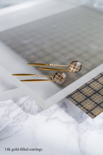 Icicle Earrings - Double Line Grid
