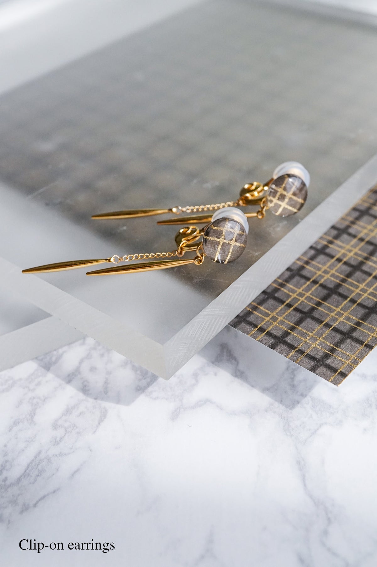Icicle Earrings - Double Line Grid