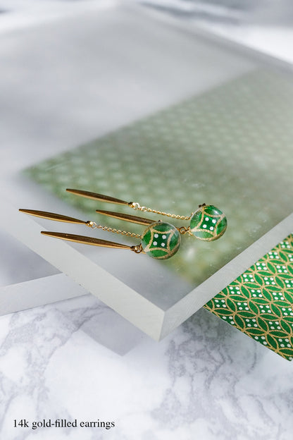 Icicle Earrings - Shippo (Green)