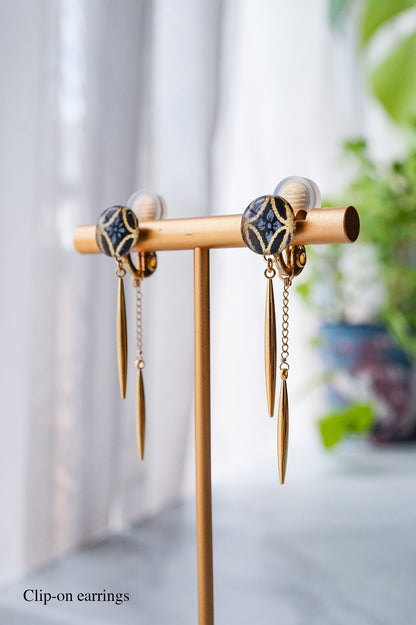 Icicle Earrings - Hana-Shippo (Black)
