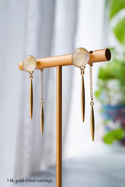 Icicle Earrings - Hemp Leaf (Gold)