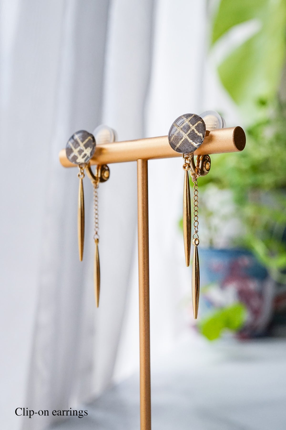 Icicle Earrings - Double Line Grid