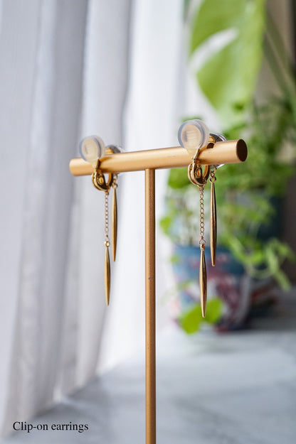 Icicle Earrings - Double Line Grid