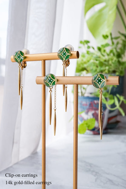 Icicle Earrings - Shippo (Green)