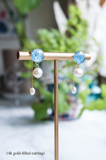 Little Spring Earrings - Hemp Leaf (Light Blue)