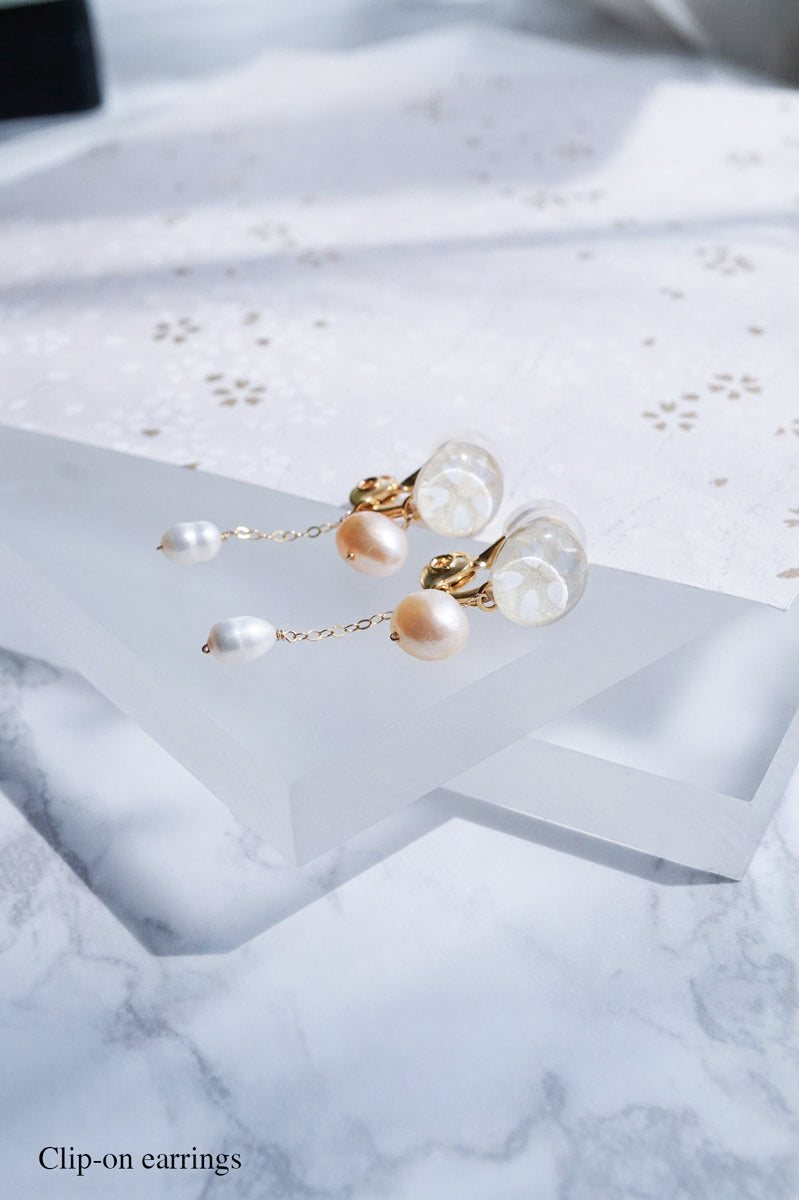 Little Spring Earrings - Tiny Sakura (White)