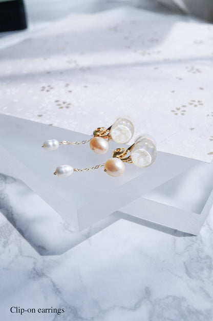 Little Spring Earrings - Tiny Sakura (White)