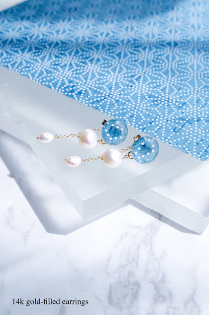 Little Spring Earrings - Hemp Leaf (Light Blue)