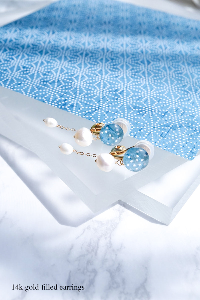 Little Spring Earrings - Hemp Leaf (Light Blue)
