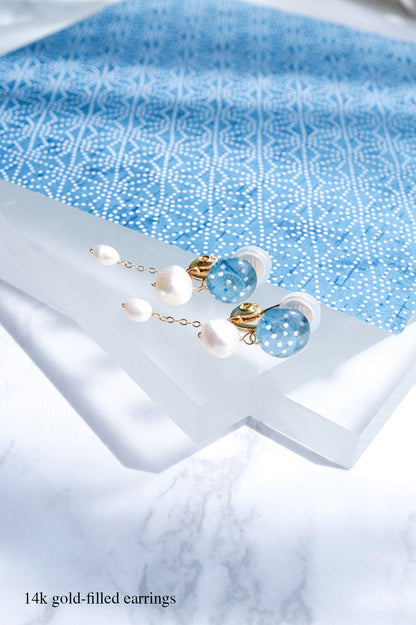 Little Spring Earrings - Hemp Leaf (Light Blue)