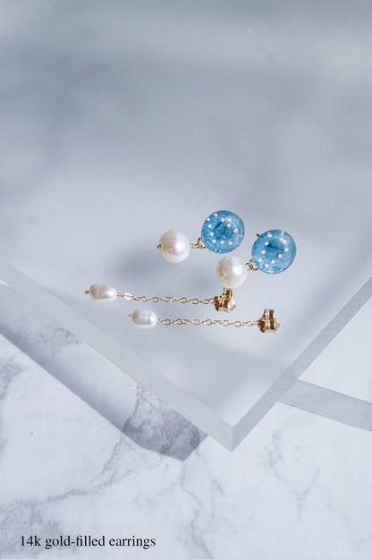 Little Spring Earrings - Hemp Leaf (Light Blue)