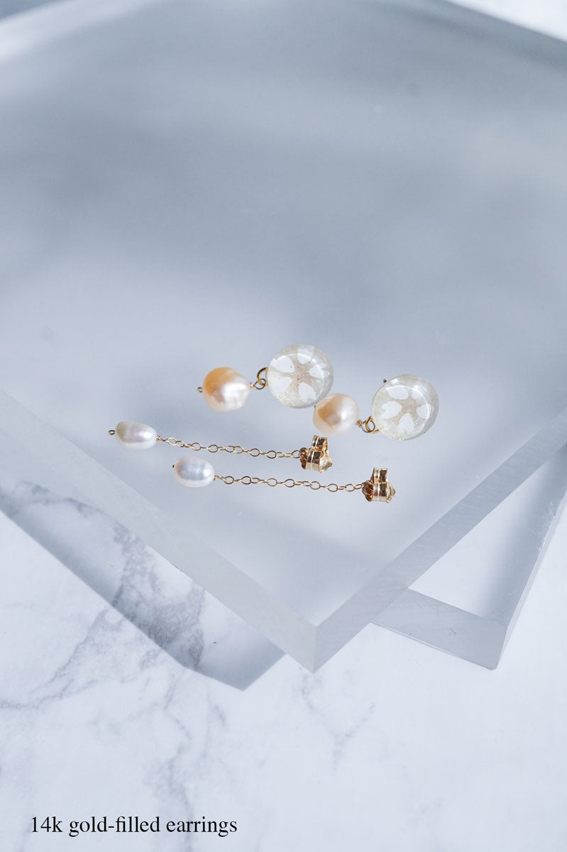 Little Spring Earrings - Tiny Sakura (White)