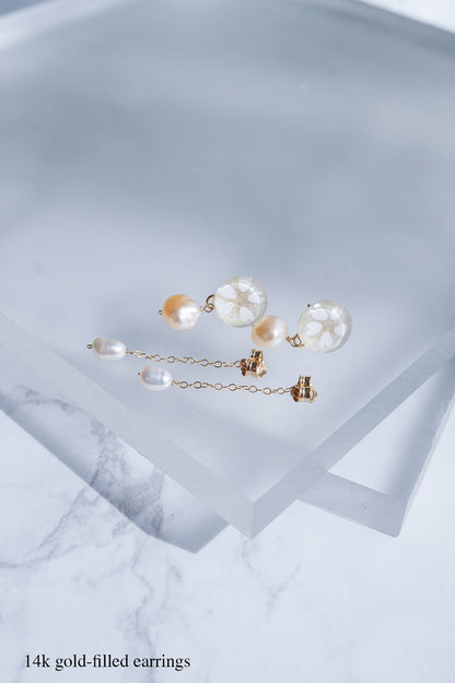 Little Spring Earrings - Tiny Sakura (White)