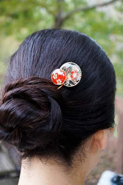 Moonflower Hairpin -Plum Blossom (Black)