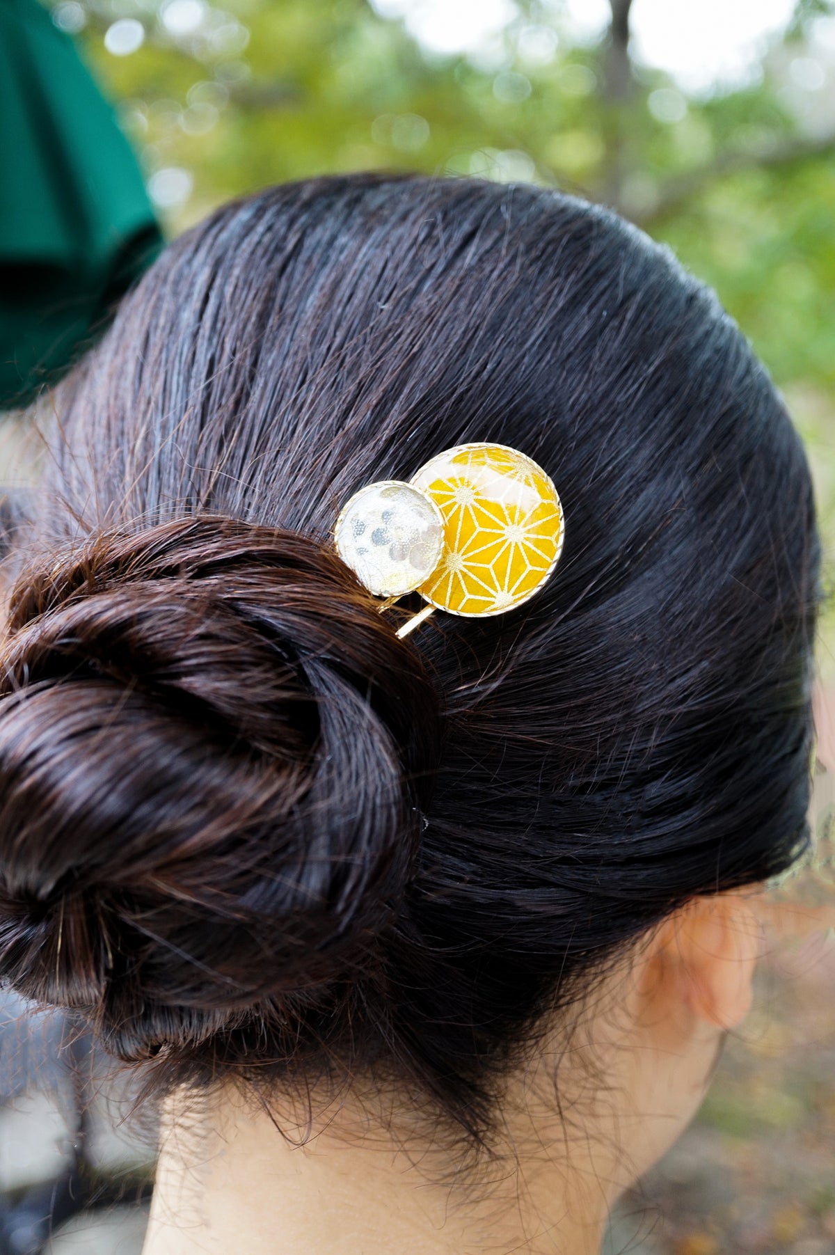 Moonflower Hairpin -Hemp Leaf (Yellow)