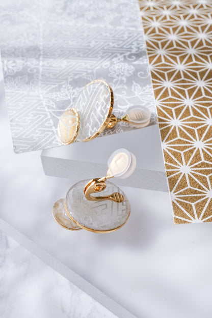 Kumi Circle Earrings - Sayagata (Gray)