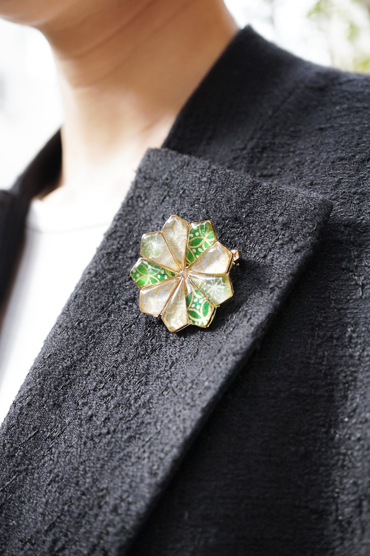Star Flower Brooch -Evergreen-