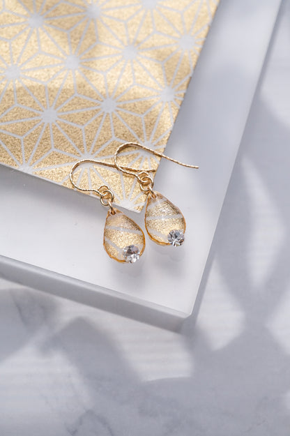 Morning Dew Earrings - Hemp Leaf (Gold)
