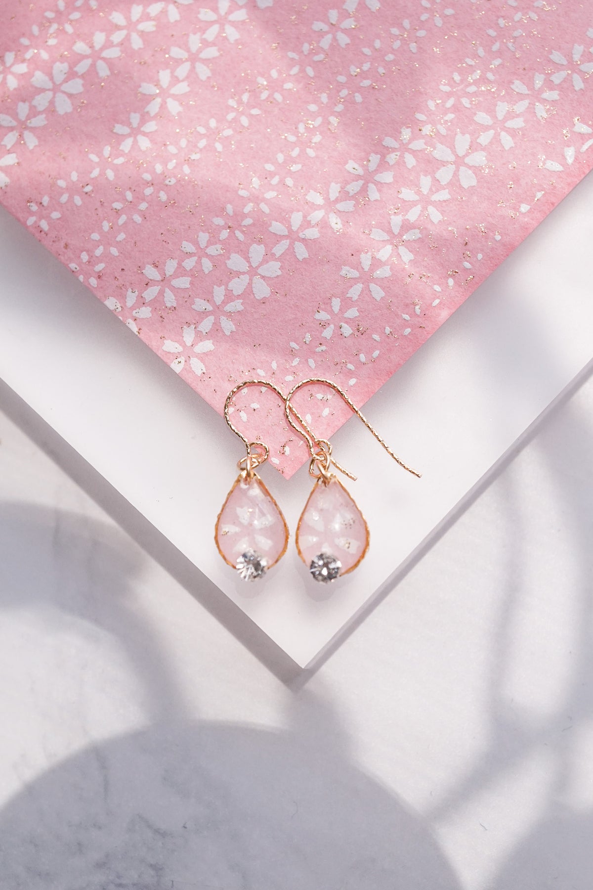 Morning Dew Earrings - Tiny Sakura (Pink)