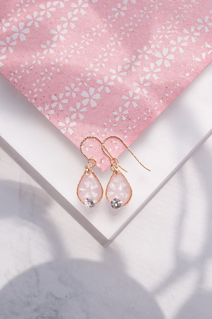 Morning Dew Earrings - Tiny Sakura (Pink)