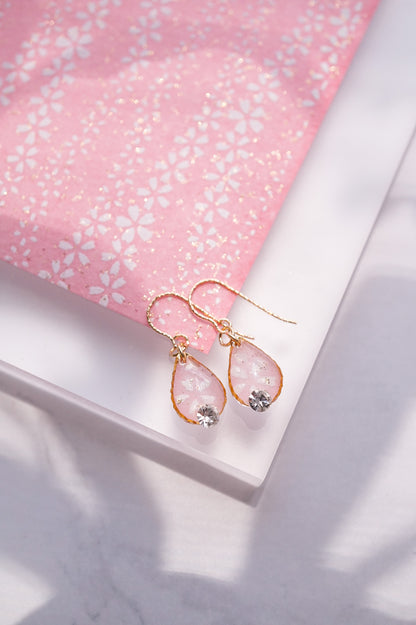 Morning Dew Earrings - Tiny Sakura (Pink)