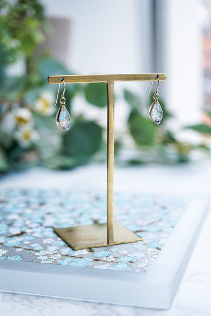 Morning Dew Earrings - Plum Blossom (Light Blue)