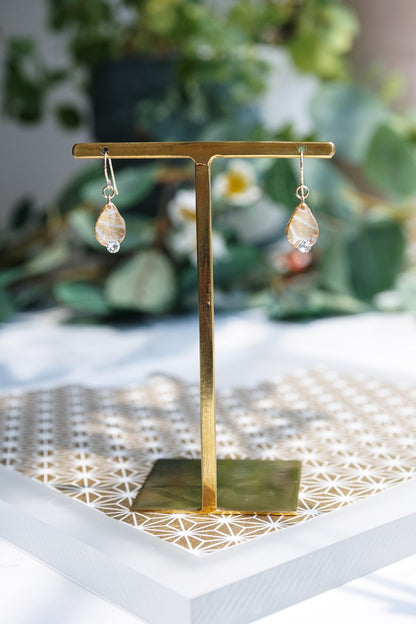 Morning Dew Earrings - Hemp Leaf (Gold)