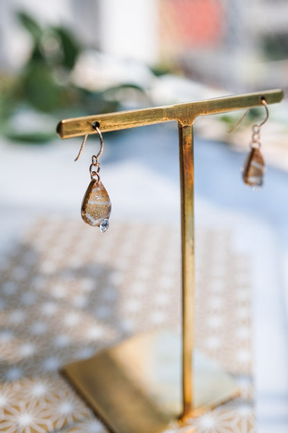 Morning Dew Earrings - Hemp Leaf (Gold)