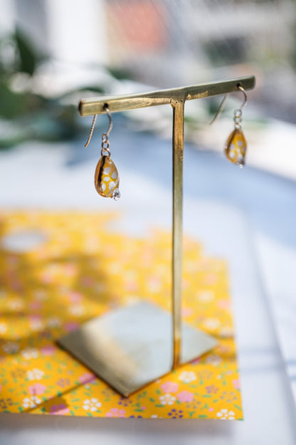 Morning Dew Earrings - Dianthus (Yellow)